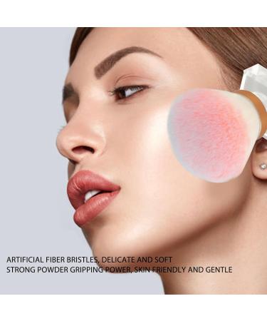 Kabuki Makeup Brush with Transparent Base Soft and Durable Bristles for Blush Powder Blending for Makeup Look - Buy Online on SooperMarket.com