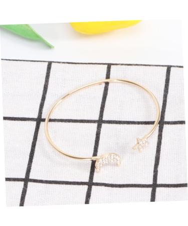 TENDYCOCO 2pcs Rhinestone Bracelets Open Cuff Bracelet Crystal Vintage Bracelets Moon Bracelet for Women Friendship Bracelet Shiny Bracelet Crystals Bracelet To Open Wristband 5.5X5.5cmx2pcs Goldenx2pcs - Buy Online on SooperMarket.com