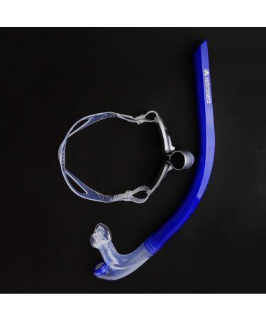 Kraken Aquatics Swim Snorkel - Adult Center Mount for Lap Swimming | Comfortable Silicone Mouthpiece | One-Way Purge Valve | Blue - Buy Online on SooperMarket.com