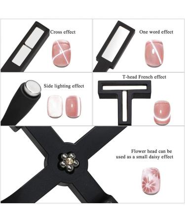 5 in 1 Cat Eye Magnet Uv Gel Nail Polish Magnet Wand Multifunctional Nail Magnetic Stick for Manicure Art Nail Cat Eye Tools Black - Buy Online on SooperMarket.com