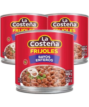 La Costena Bayos Whole Beans 12 x 400g Case/Mexican Cooked Pinto Beans Tinned Bayos Frijoles Canned Beans Wholesale (Pack of 12) - Buy Online on SooperMarket.com