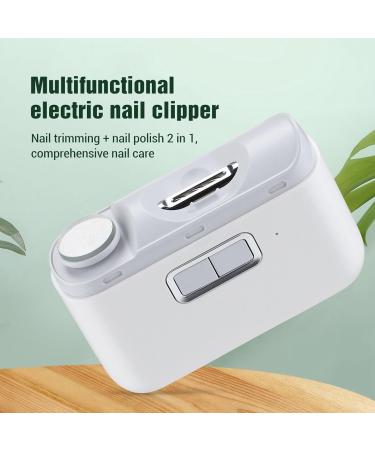 2 in 1 Electric Nail Clipper Nail Polisher Automatic Toenail Clippers USB Rechargeable Fingernail Clipper Cutters for Men Women Children Seniors - Buy Online on SooperMarket.com