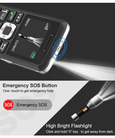 Easyfone T200 GSM Senior Cell Phone - 1.8 inch Large Button Mobile with SOS & Charging Station | No Contract Black 2G - Buy Online on SooperMarket.com
