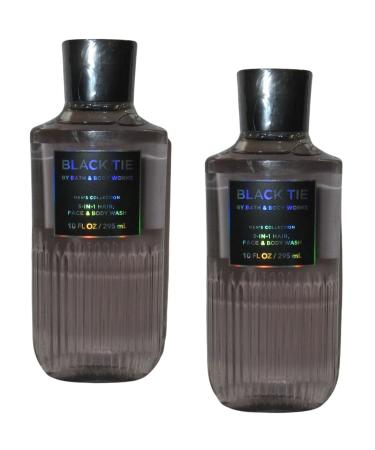 Bath and Body Works For Men 3-in-1 Hair Face & Body Wash - Value Pack lot of 2 - Full Size (Black Tie) Black Tie 10 Fl Oz (Pack of 2)