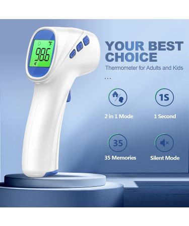 Touchless Forehead and Object Thermometer - Fast & Accurate Dual-Mode 2 in 1 - White - Buy Online on SooperMarket.com