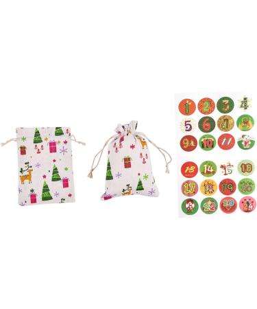 RORPOIR 51pcs Christmas Countdown Calendar Christmas Calendar Pouch Christmas Hanging Halloween Burlap Bag - Buy Online on SooperMarket.com