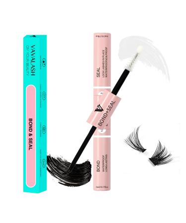VAVALASH Lash Bond and Seal Cluster Lash Glue Individual Lashes Glue for DIY Lash Extensions Long Retention Strong Hold 48-72 Hours Waterproof Lash Bond for Lash Clusters(5ml+5ml) Lash Bond & Seal 10 ML