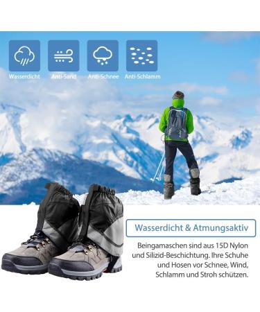 Waterproof Tyuodna Gaiters for Hiking Running & Outdoor Activities - Breathable Leg Gaiters for Men & Women - One Size Black - Buy Online on SooperMarket.com