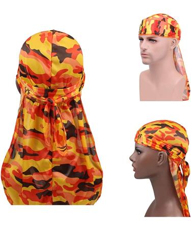 Premium Military Camouflage Silky Durags (3-Pack) - Long Tail Doo Rag for 360 Waves Men - Buy Online on SooperMarket.com