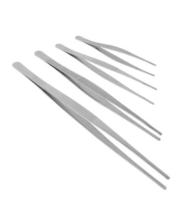 Beavorty 4pcs Tweezers Jigsaw Round Head Stainless Steel Clip