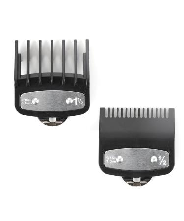 2 Pcs Clipper Guards Compatible with Wahl Clippers 0.5 1.5 Cordless Clipper Cutting Guards with Metal Clip 1/16 Inch and 3/16 Inch Replacement Guards Guide Combs Set Standard Fitting Attachment Comb