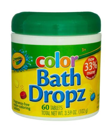 Bath Dropz Water-Coloring Tablets, 3.59 oz, 60 Ct