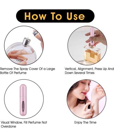 Rosiya Perfume Atomiser pack of 1 Perfume Travel Bottle 5ML Refillable Perfume Spray Bottle Easy to Refill Empty Atomiser Bottle for Purse Handbag Pocket and Luggage (Pink) Pink Pack of 1 - Buy Online on SooperMarket.com