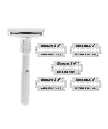 Adjustable Safety Razor Zinc Alloy Classic - Perfect Shave with 5 Blades for Men & Women | International Shipping Available - Buy Online on SooperMarket.com