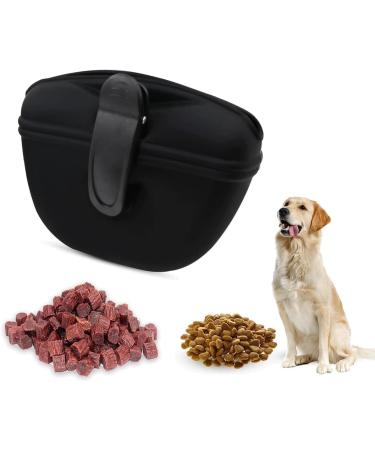 KOMUNJ Silicone Dog Treat Pouch Treat Bag for Dogs Silicone Dog Treat Bag for Dog Training Clip on Portable Training Container (Black) - Buy Online on SooperMarket.com