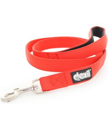 Dexil Elite Range Luxury Padded Handle Strong 1.2m 4ft Pet Dog Lead Leash (Flash Red 120cm/4ft x 25mm) 120cm/4ft x 25mm Flash Red - Buy Online on SooperMarket.com