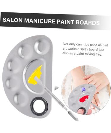 minkissy 1 Set Palette Nail Paint Display Boards Manicure Art Tools Manicure Display Boards Manicure Paint Trays Nail Display Racks Nail Art Tools Nail Polish Mixed Board Stainless Steel 12.5X9.5X1.5CM Silver - Buy Online on SooperMarket.com