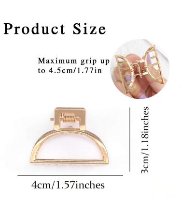Runmi Gold Metal French Design Hair Clips - Stylish Hair Accessories for Women & Girls - 2pcs International Shipping - Buy Online on SooperMarket.com