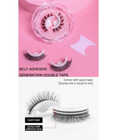 Reusable Self-Adhesive Eyelashes Wispy Fake Eyelashes Natural Look Fluffy Curling Long Eyelashes No Glue/Eyeliner/Magnet Needed Waterproof and Easy to Put on - Buy Online on SooperMarket.com