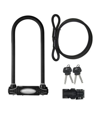 Master LOCK INCLOSS with loop cable key lock with bracket Certified bicycle lock - Secure gold certificate XL 8285EURDPRO - ideal for bicycles Gross