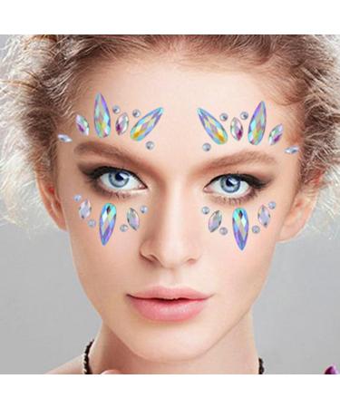 Face Gems Stickers Crystal Rhinestone Tattoos Women Eyes Stickers for Halloween Festival Style2 Stickers - Buy Online on SooperMarket.com