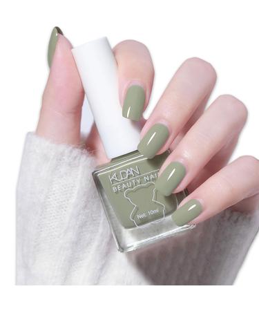 TBeautfave Green Nail Varnish Nude Nail Polish Quick Dry Long Lasting Nail Polish Non-Toxic Breathable Nail Polish No Need Cure Nail Gel Polish Nail Varnish at Home Manicure 28 Mustard Green