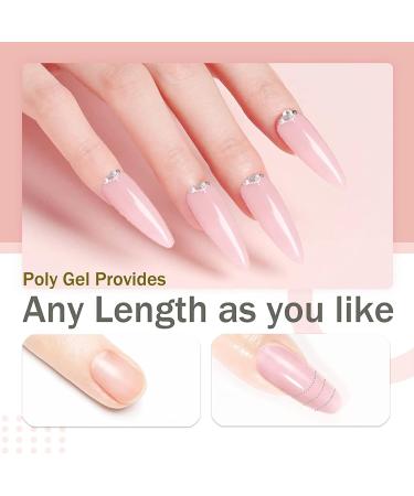 Poly Nail Gel Kit 4 Colors with Slip Solution | Glitter Builder Gel Nail Extension Set for Beginners | French Manicure Gift 4 Colors- Set B - Buy Online on SooperMarket.com