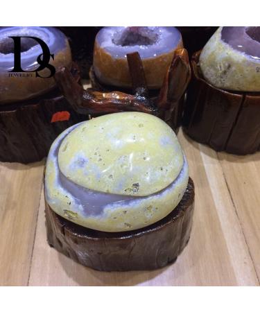 Natural Crystal Rough for Natural Agate Geode Bowl Crystal Quartz Hollow Sphere Natural Rough Drusy Cluster Agate Treasure Basin Carnelian Wooden Stand (Color : 0.65-0.95 Kg) - Buy Online on SooperMarket.com