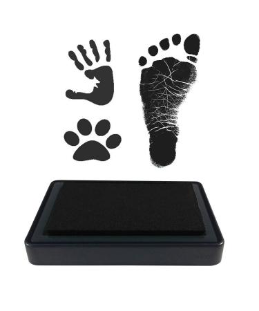 VICZON Baby Footprint Handprint Baby Ink Pad Reusable Ink Pad Easy to Wash Black