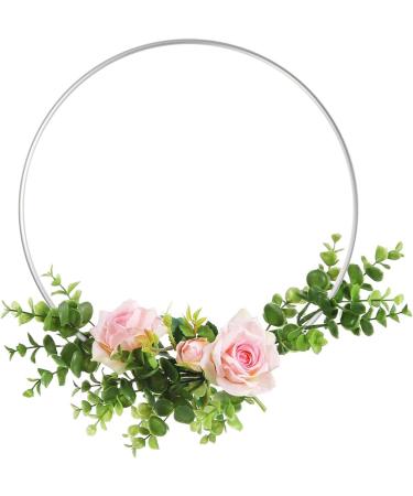 Sntieecr 9 PCS Metal Floral Hoop Wreath Macrame Rings for DIY Wedding Decorations - 6/8/10 Inch Silver Hoop Set - Buy Online on SooperMarket.com