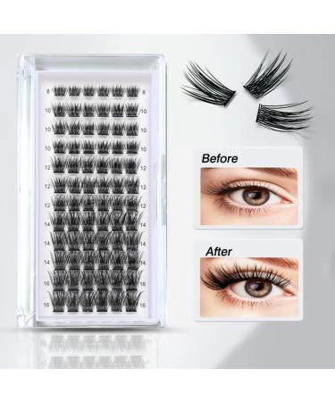 72pcs DIY Wispy Clusters D Curl Individual Lashes Extensions - Natural Look Reusable Individuals - 8-16MM - VOLUME - Buy Online on SooperMarket.com