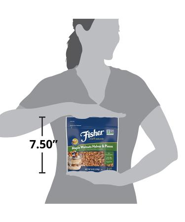 FISHER Chef's Naturals Maple Walnuts Halves & Pieces - 8 oz | Gluten Free, Non-GMO, Keto, Paleo - Vegan Friendly | Pack of 1 - Buy Online on SooperMarket.com