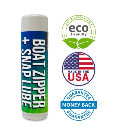 Marine Grade Zipper Wax & Lube Stick - Easy Boat Canvas & Metal Zipper Lubricant for Jackets, Coolers, Vinyl Panels, Wetsuits - No Messy Oil or Graphite - Buy Online on SooperMarket.com