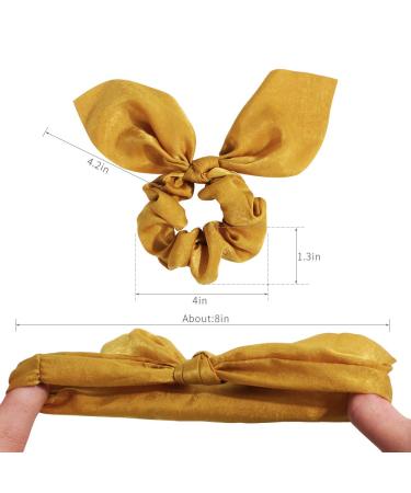 Satin Silk Scrunchies with Bunny Ear Bow - Elegant Hair Ties for Ponytails - Buy Online on SooperMarket.com