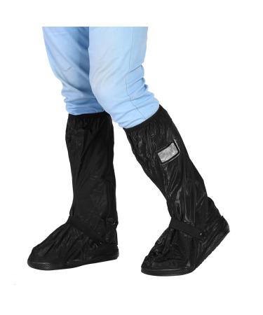Motorcycle shoes cover rain over shoes waterproof shoe slip-resistant rain shoes cover reusable motorcycle boot cover rain protection (XL-black) bike over shoes xl default