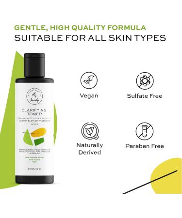 Clarifying Toner for Face - Salicylic Acid Toner - Spot and Oil Control Cruelty-Free Skincare by The Natural and Organic Family - 7.04 oz Apple - Buy Online on SooperMarket.com