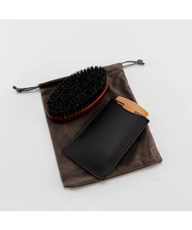 Men's Beard Care Set: 2 Brushes Combs & Scissors with Storage Bag - Perfect for Beard Growth & Styling - Buy Online on SooperMarket.com