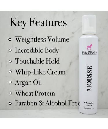Pete & Pedro MOUSSE - Volumizing Hairstyling Spray with Argan Oil & Wheat Protein | Boost Body & Shine for Perfect Blowout | Shark Tank Featured - Buy Online on SooperMarket.com