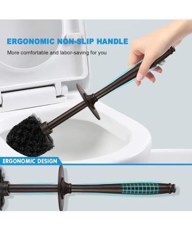 Toilet Bowl Brush Holder Set: 2 Pack Modern Deep Cleaning Bathroom Toilet Scrubber with Caddy for rv - Rim Decorative Accessories Cleaner Brushes for Toilet - Bronze A-bronze - Buy Online on SooperMarket.com