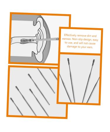 6pcs Stainless Steel Spring Earwax Cleaner Tool Set - Ear Pick, Earwax Catcher, Digger, Spiral Remover, Scoop - Buy Online on SooperMarket.com