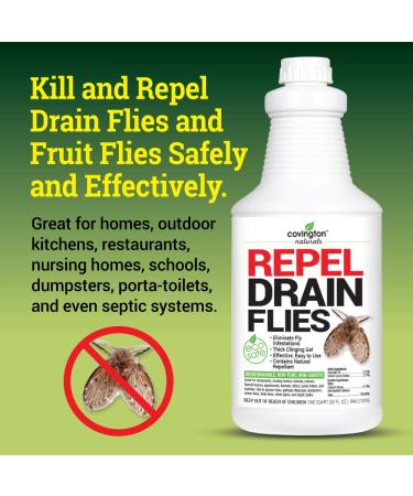 Covington Drain Fly Repellent | Eliminate Drain Flies in Kitchen & Bathroom Sinks | Effective Drain Fly Treatment - Buy Online on SooperMarket.com
