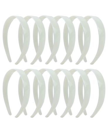 Timoo 20 Pcs Plastic Headbands  1 Wide No Teeth Hair BandsAccessories for DIY & Craft - Perfect for Girls  Women (White)