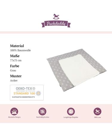 Puckdaddy Greta Anker Pattern Diaper Pad 77x75cm | 100% Cotton | Oeko-Tex Checked | Soft & Safe Baby Essential | Optimal Comfort & Style - Buy Online on SooperMarket.com