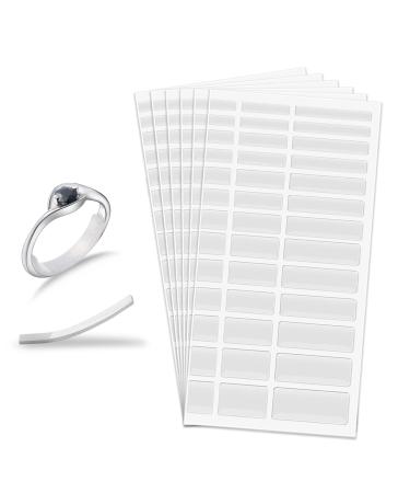 6 Sheets Invisible Ring Size Adjuster Silicone Ring Guard Ring Sizer Ring Size Reducer Loose Rings Tightener, 8 Different Sizes (Transparent)