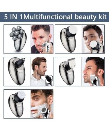 GeRRiT 5-in-1 Electric Razor for Men | 7D Floating Cutter Head USB Rechargeable Rotary Shaver & Grooming Kit - International Shipping Available - Buy Online on SooperMarket.com