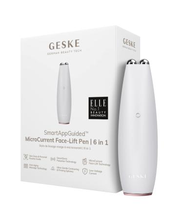 Geske |SmartApappGuided Microcurrent Face-Lift Pen |6 in 1 |Skincare tool with microstrom |Anti -aging device |Face lift |Young skin without wrinkles |Device for the face Starlight