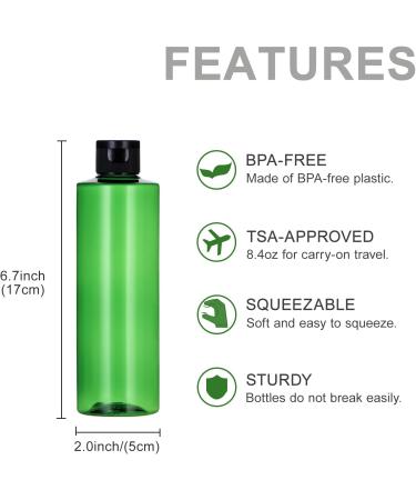 Sdootbeauty Applicator Bottles - 250ml Squeeze Bottles with Flip Cap for Hair Care | Pack of 2 Green Oil Bottles - Perfect for International Shipping - Buy Online on SooperMarket.com