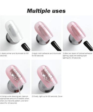 Metallic Gel Nail Polish 2Pcs Chrome Gel Nail Polish 8ML 3D Mirror Effect Painting Metallic Gel Polish for Flower Lines Drawing Nail Art Polilsh - Buy Online on SooperMarket.com