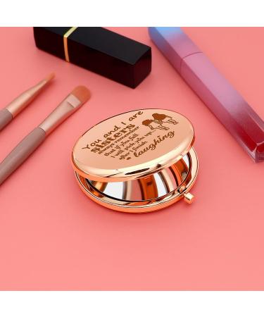 Sister Gifts: Funny Friend Makeup Mirror for Birthday, Wedding, Graduation - Compact Mirror for Long Distance Friendship - Buy Online on SooperMarket.com