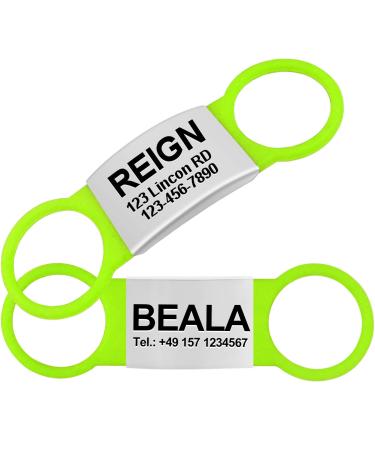 Tagme 2 Pack Dog brand/dog brand with engraving for dogs for small and medium -sized dog breeds personalizable green M m (2 pack) green